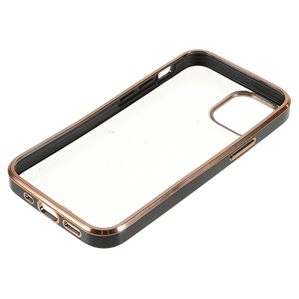 Electroplating Soft TPU Precise Cutout Phone Case Cover for iPhone 13 Pro Max 6.7 inch - Black-7