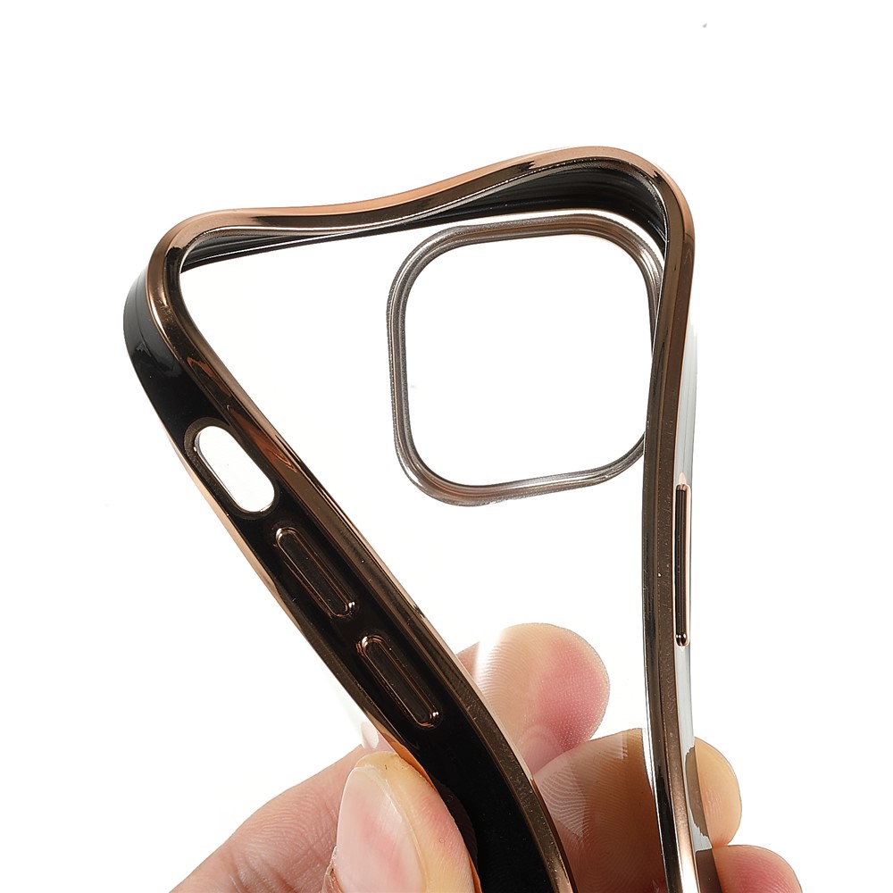 Electroplating Soft TPU Precise Cutout Phone Case Cover for iPhone 13 Pro Max 6.7 inch - Black-8