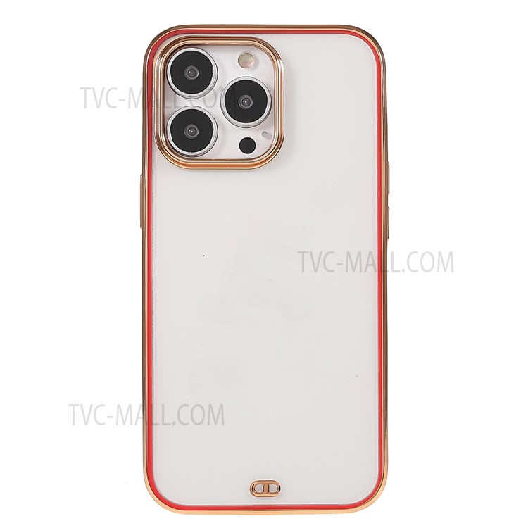 Electroplating Light Flexible Soft TPU Precise Cutout Phone Case Shell for iPhone 13 Pro 6.1 inch - Red-2