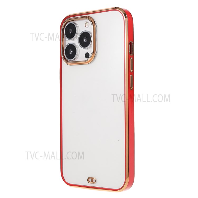 Electroplating Light Flexible Soft TPU Precise Cutout Phone Case Shell for iPhone 13 Pro 6.1 inch - Red-3