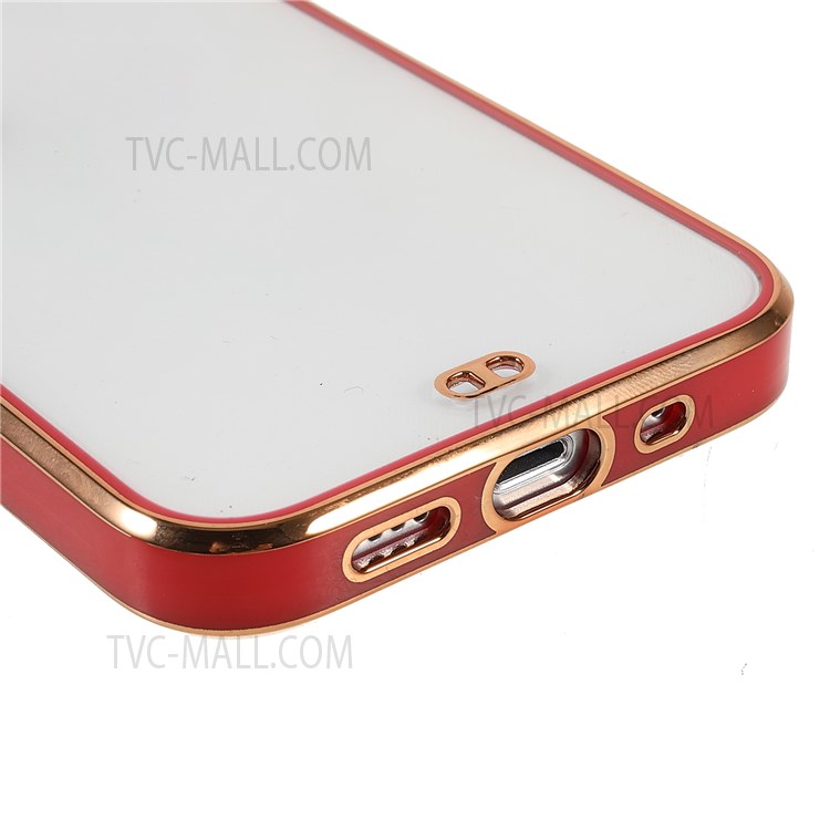 Electroplating Light Flexible Soft TPU Precise Cutout Phone Case Shell for iPhone 13 Pro 6.1 inch - Red-5