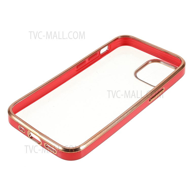 Electroplating Light Flexible Soft TPU Precise Cutout Phone Case Shell for iPhone 13 Pro 6.1 inch - Red-7