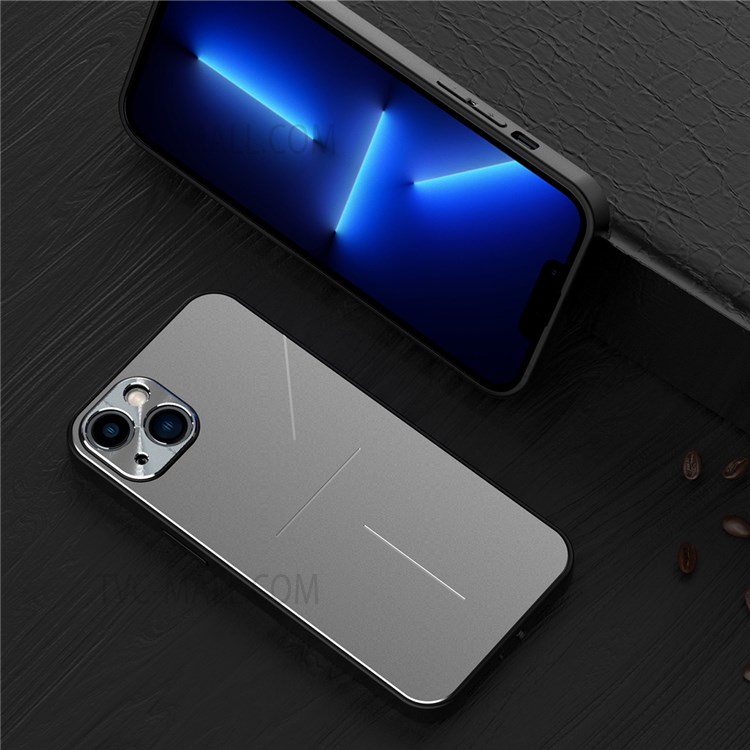R-JUST RJ-52 Three-line Design Well-protected Stylish Aluminum Alloy + TPU Phone Cover for iPhone 13 mini 5.4 inch - Silver-2