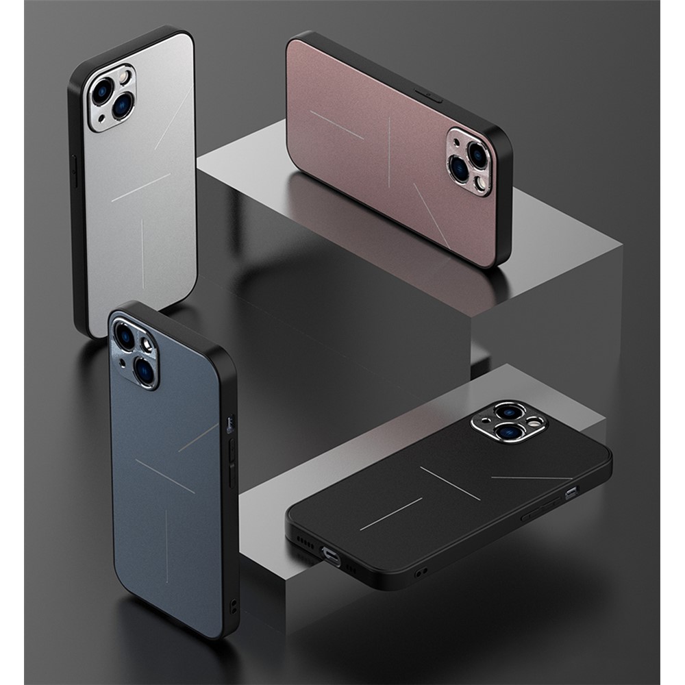 R-JUST RJ-52 Three-line Design Waterproof Scratch-resistant Aluminum Alloy + TPU Phone Case for iPhone 13 6.1 inch - Blue-5