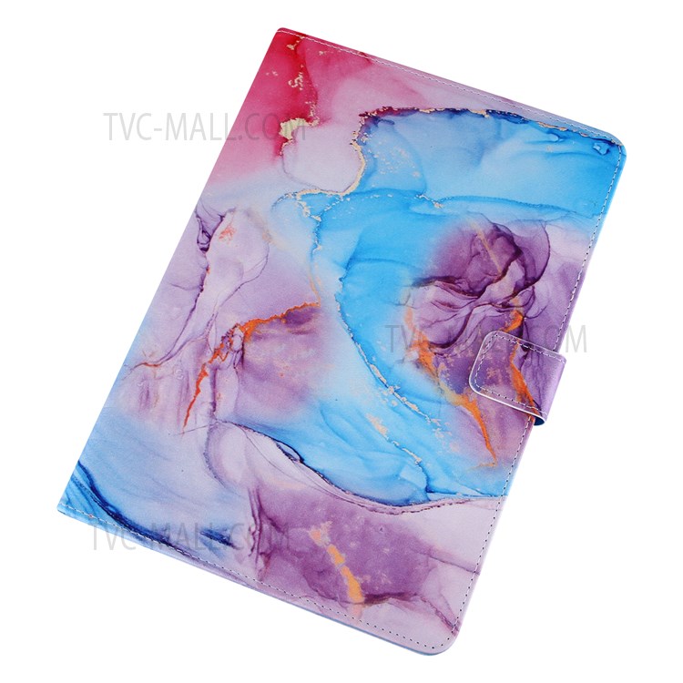 Pattern Printing Silk Texture Premium PU Leather Smart Stand Cover with Auto Wake / Sleep Function for iPad mini (2021) - Milky Way Marble Blue-8