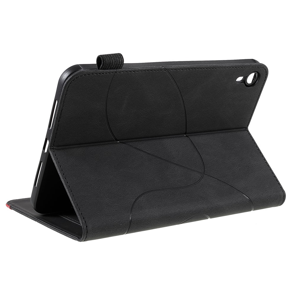 Dual-Color Splicing Full Protection Shockproof Card Holder PU Leather Tablet Case Stand Shell Protector for iPad mini (2021) - Black-6