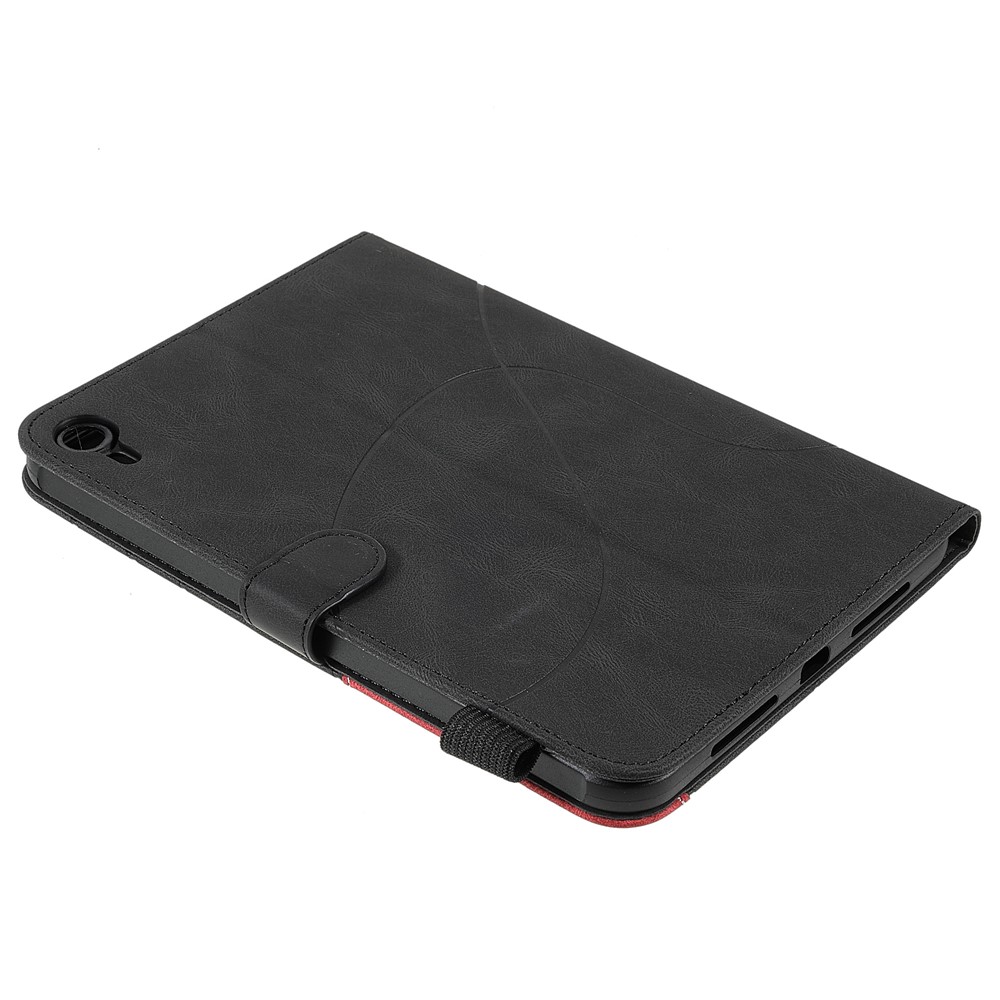 Dual-Color Splicing Full Protection Shockproof Card Holder PU Leather Tablet Case Stand Shell Protector for iPad mini (2021) - Black-8