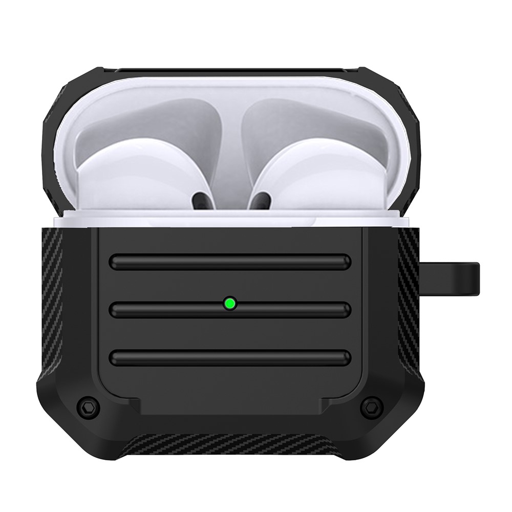 Wholesale PC + Silicone Bluetooth Earphone Charging Box Protective Cover  Case with Carabiner for Apple AirPods 3 - Black from China | TVC-Mall.com