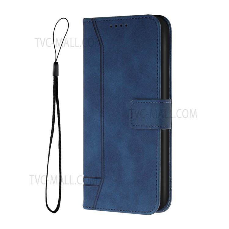 003 Series Skin-touch Shockproof Heart Shape Imprinted PU Leather Wallet Stand TPU Protective Cover for iPhone 6/7/8/SE (2nd Generation) - Blue-2