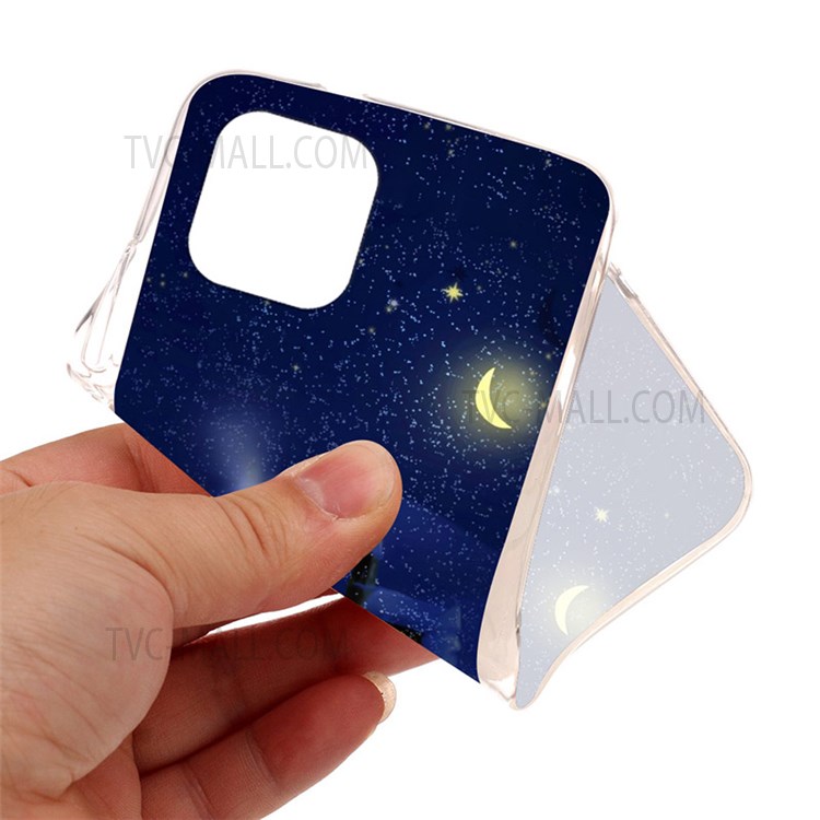 Santa Christmas Tree Pattern Printing Slim TPU Protective Phone Case Shell for iPhone 13 6.1 inch - Candy-2
