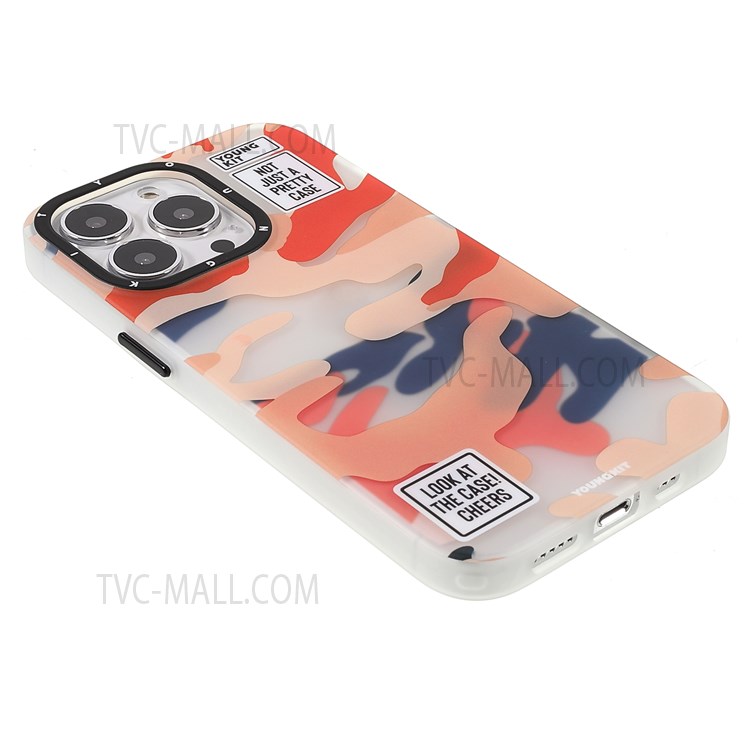 YOUNGKIT For iPhone 13 Pro 6.1 inch Camouflage Pattern Plastic and TPU Phone Cover Case - Pink-4