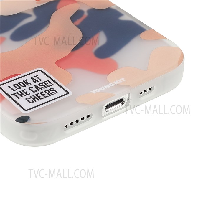 YOUNGKIT For iPhone 13 Pro 6.1 inch Camouflage Pattern Plastic and TPU Phone Cover Case - Pink-5