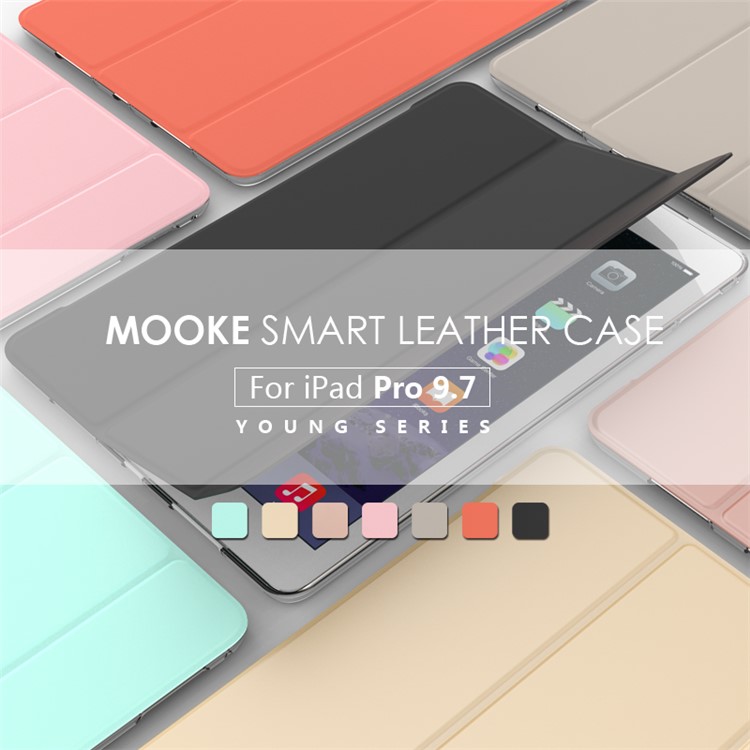 MOOKE Young Series Tri-fold Stand Awakening Leather Case for iPad Pro 9.7 inch - Orange-2