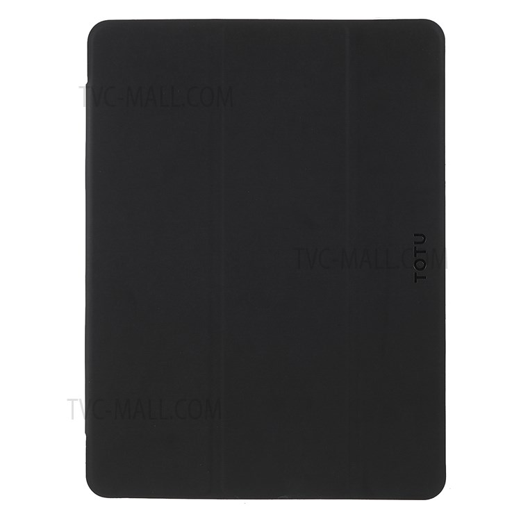 TOTU AA-166 Tri-fold Stand Auto Wake/Sleep Pencil Holder Flip Clear Back Design PU Leather + TPU Case for iPad 9.7 (2017/2018/2020)-1