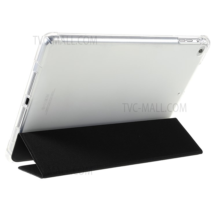 TOTU AA-166 Tri-fold Stand Auto Wake/Sleep Pencil Holder Flip Clear Back Design PU Leather + TPU Case for iPad 9.7 (2017/2018/2020)-6