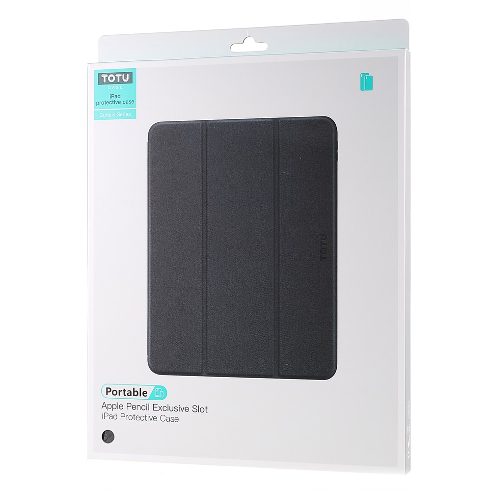 TOTU AA-154 Anti-scratch Shockproof Tri-fold Stand Auto Wake/Sleep PU Leather TPU Cover Case with Pencil Holder for iPad Pro 12.9 (2017)/(2018)/(2020)/(2021)-13