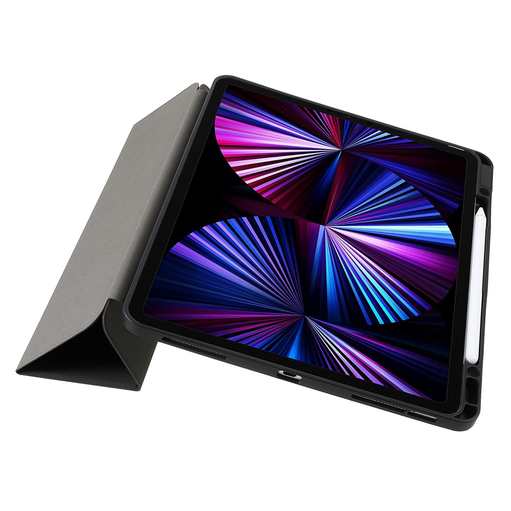 TOTU AA-154 Anti-arranhão Anti-rasgada Tri-fold Stand Alow/sleep Sleep PU Cover Caso TPU Case Com Porta-lápis Para Ipad Pro 12.9 (2017)/(2018)/(2020)/(2021)