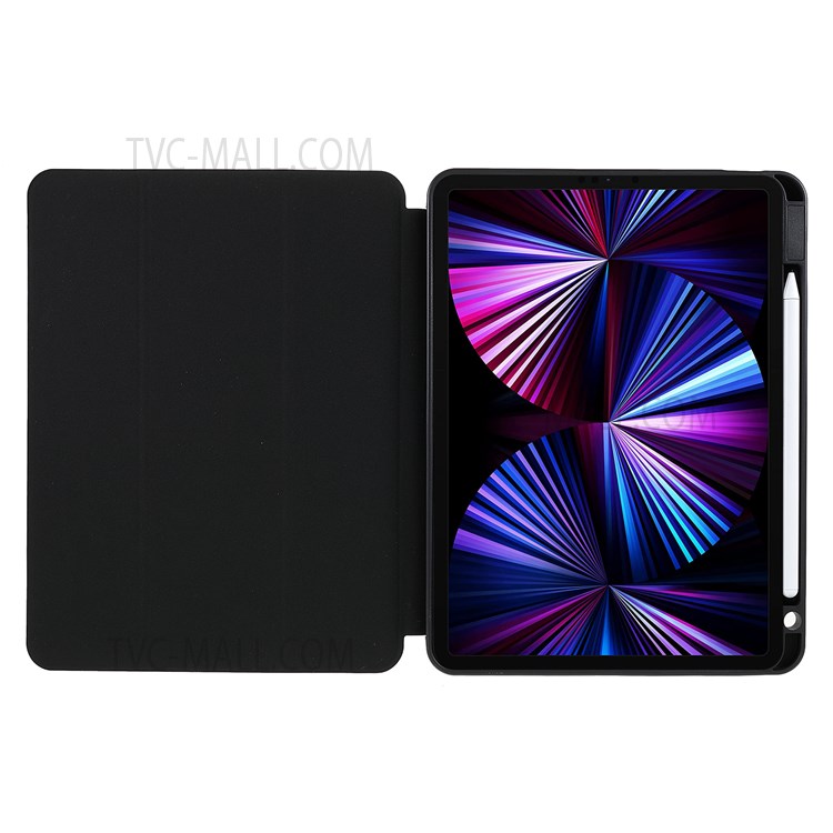 TOTU AA-154 Tri-fold Stand Auto Wake/Sleep Folio Flip Anti-drop PU Leather TPU Cover Case with Pencil Holder for iPad Pro 11-inch (2018)/(2020)/(2021)-4