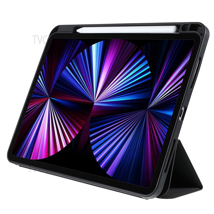 TOTU AA-154 Tri-fold Stand Auto Wake/Sleep Folio Flip Anti-drop PU Leather TPU Cover Case with Pencil Holder for iPad Pro 11-inch (2018)/(2020)/(2021)-5