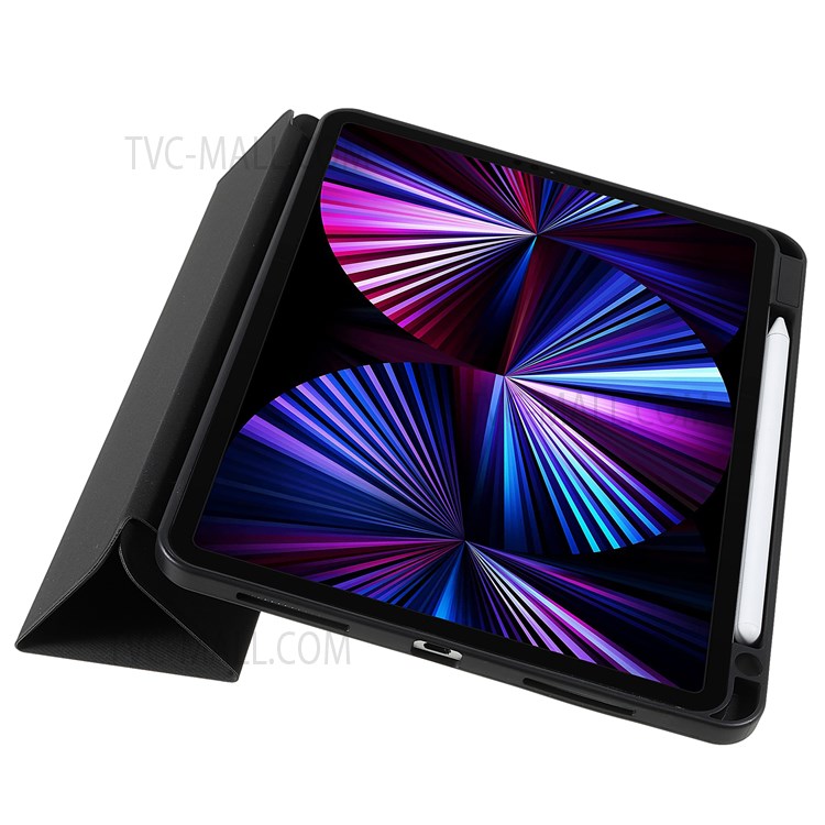 TOTU AA-154 Tri-fold Stand Auto Wake/Sleep Folio Flip Anti-drop PU Leather TPU Cover Case with Pencil Holder for iPad Pro 11-inch (2018)/(2020)/(2021)-7