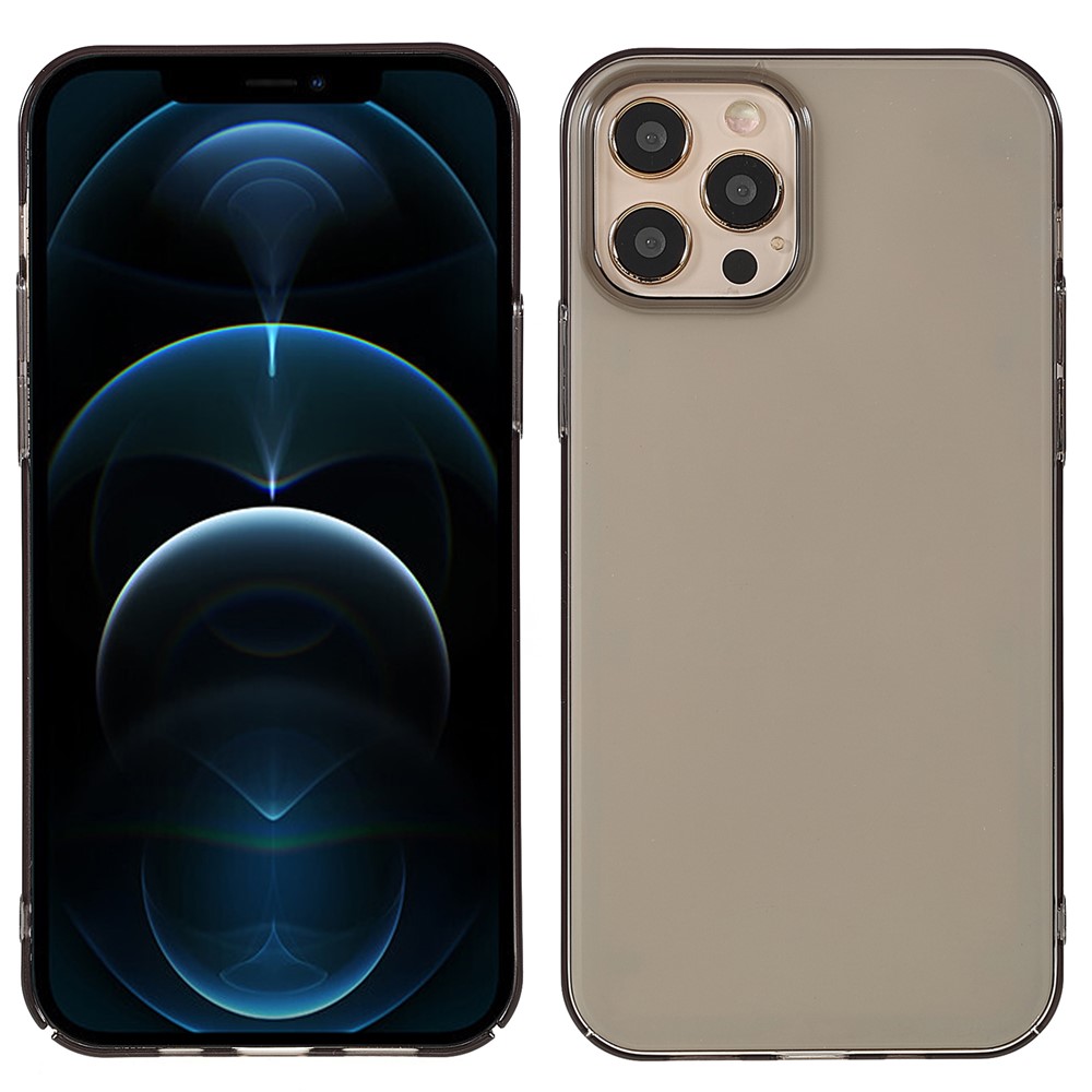 X-LEVEL Clear Light Slim Scratch-resistant PVC Hard Phone Case Cover for iPhone 12/12 Pro 6.1 inch - Transparent Black-1