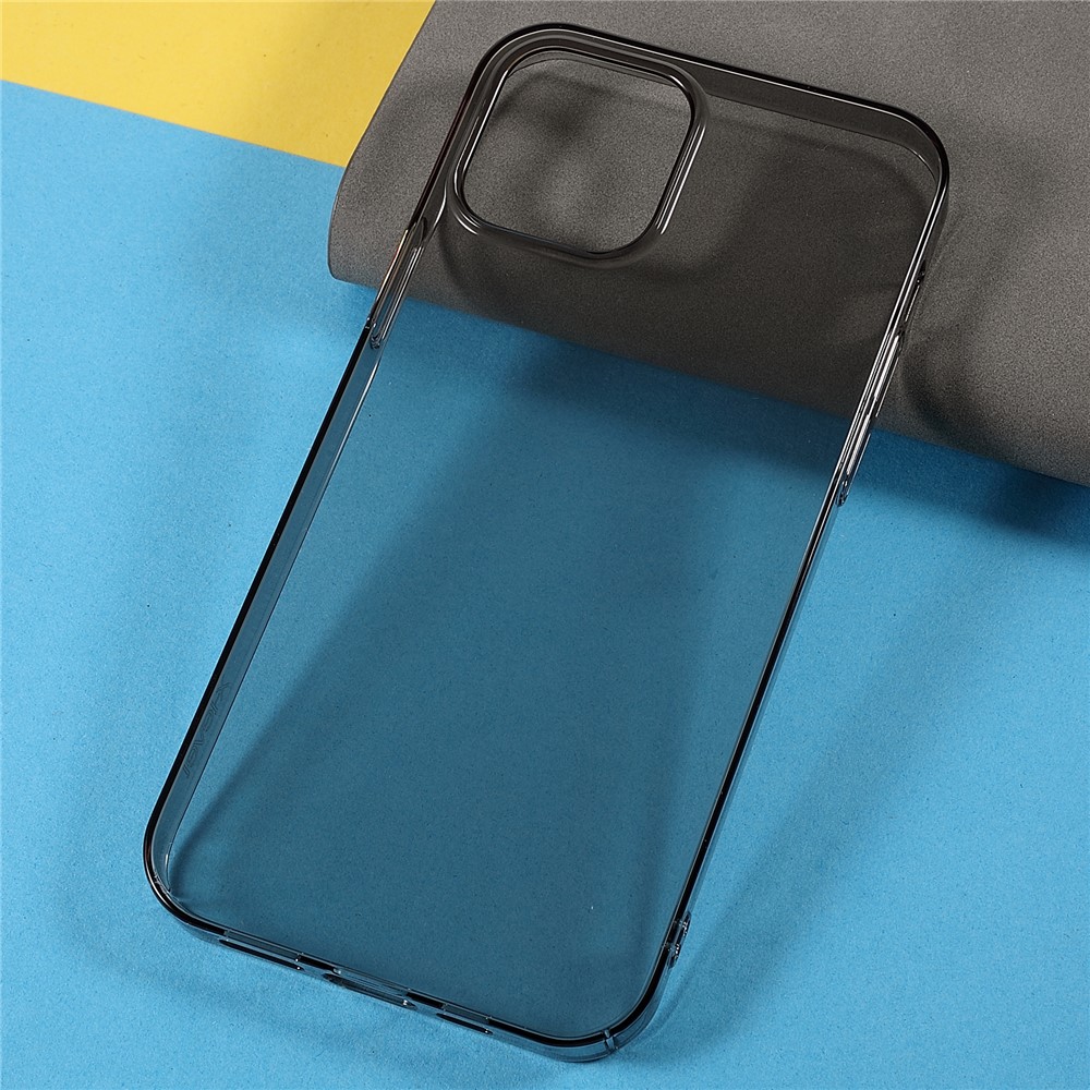 X-LEVEL Clear Light Slim Scratch-resistant PVC Hard Phone Case Cover for iPhone 12/12 Pro 6.1 inch - Transparent Black-4