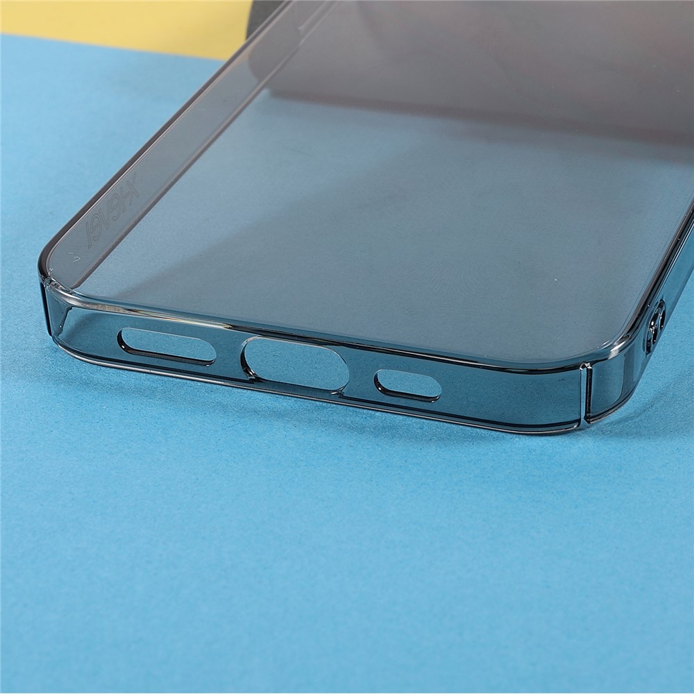 X-LEVEL Clear Light Slim Scratch-resistant PVC Hard Phone Case Cover for iPhone 12/12 Pro 6.1 inch - Transparent Black-6