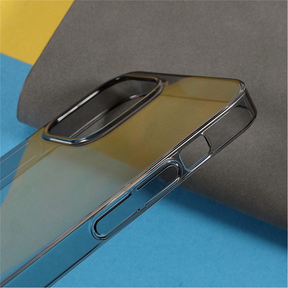 X-LEVEL Clear Light Slim Scratch-resistant PVC Hard Phone Case Cover for iPhone 12/12 Pro 6.1 inch - Transparent Black-8