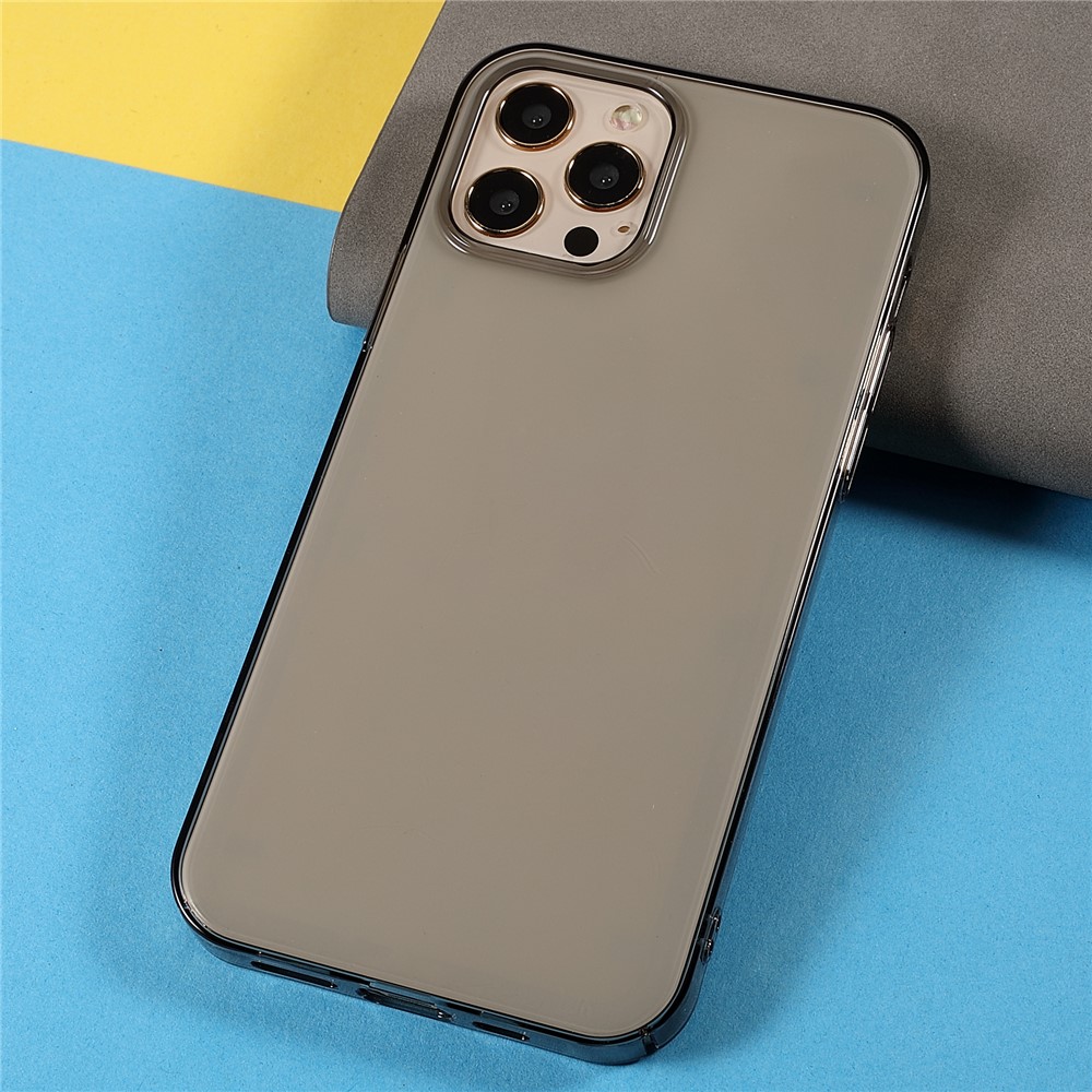 X-LEVEL Clear Durable Tough Anti-scratch PVC Hard Phone Case Cover for iPhone 12 Pro Max 6.7 inch - Transparent Black-3