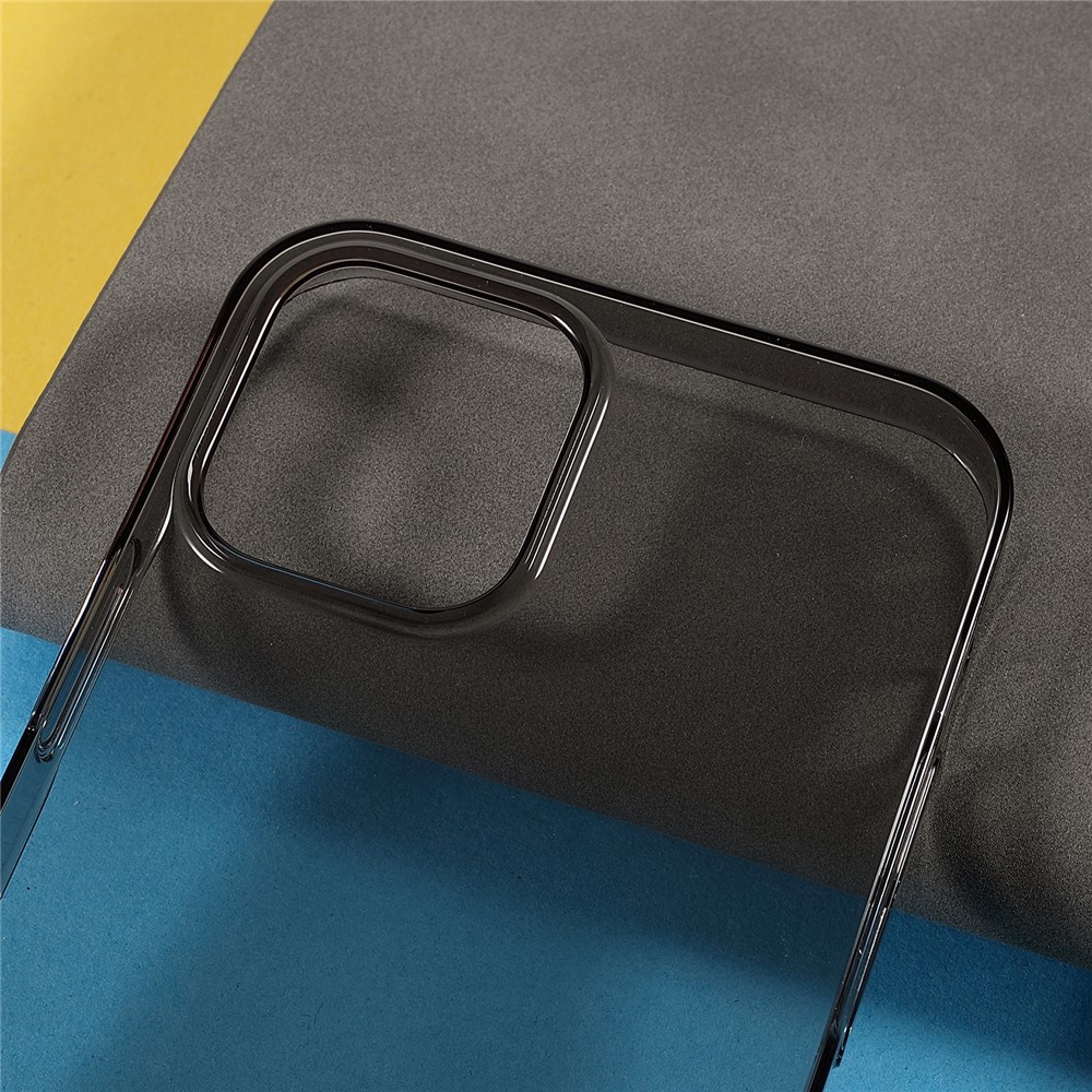 X-LEVEL Clear Durable Tough Anti-scratch PVC Hard Phone Case Cover for iPhone 12 Pro Max 6.7 inch - Transparent Black-5