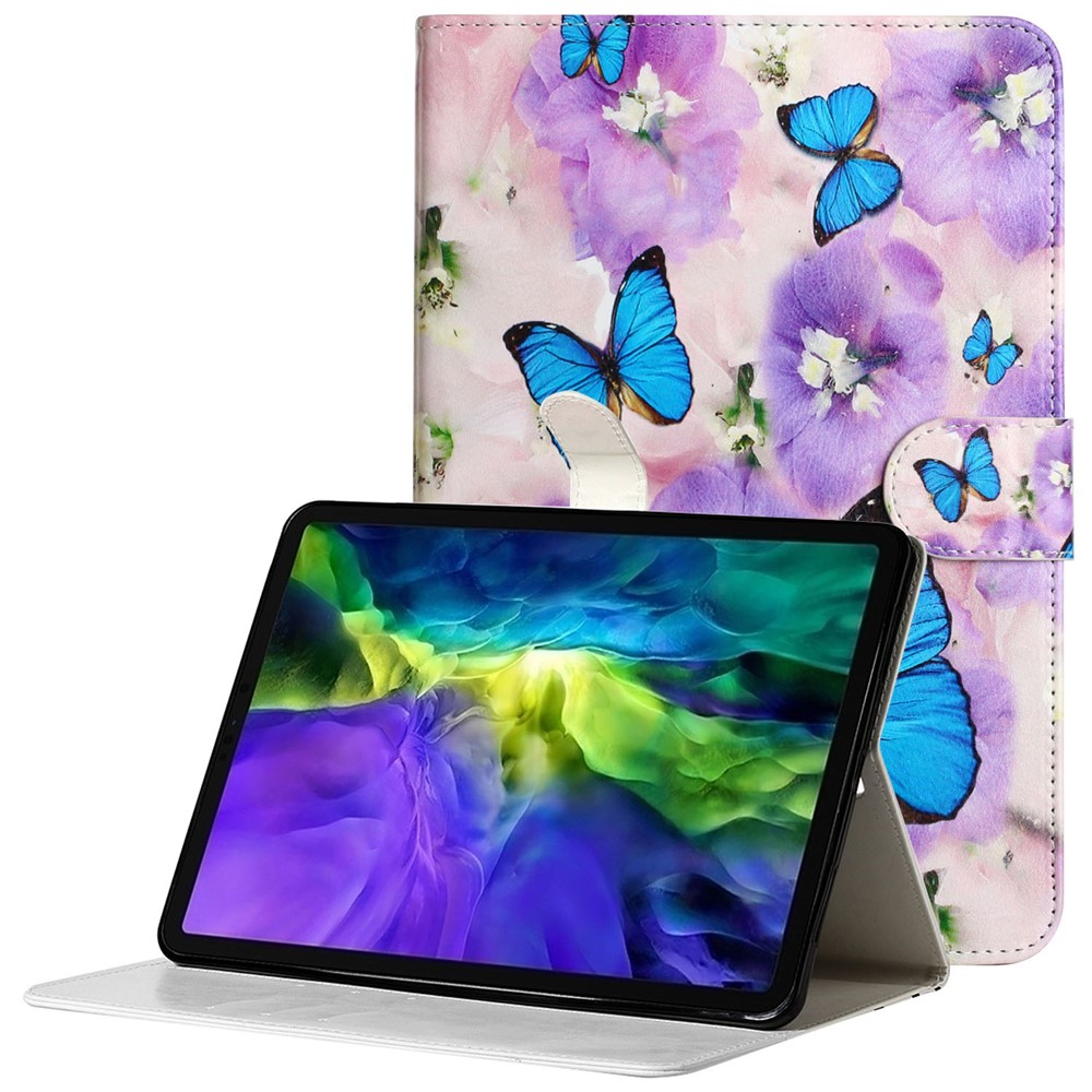 Pattern Printing Leather Tablet Wallet Stand Case Protective Cover Shell for iPad mini (2021) - Flower and Butterfly-1