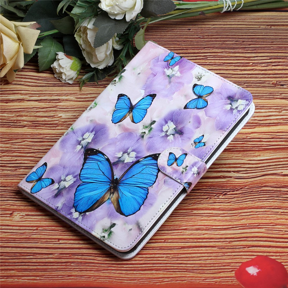 Pattern Printing Leather Tablet Wallet Stand Case Protective Cover Shell for iPad mini (2021) - Flower and Butterfly-9