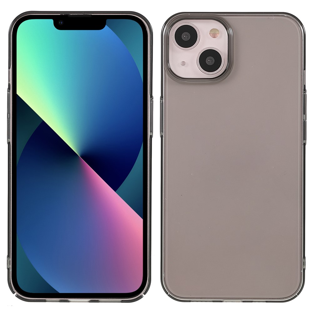 X-LEVEL Transparent Anti-fingerprint Anti-drop PVC Hard Phone Case Cover for iPhone 13 6.1 inch - Transparent Black-1