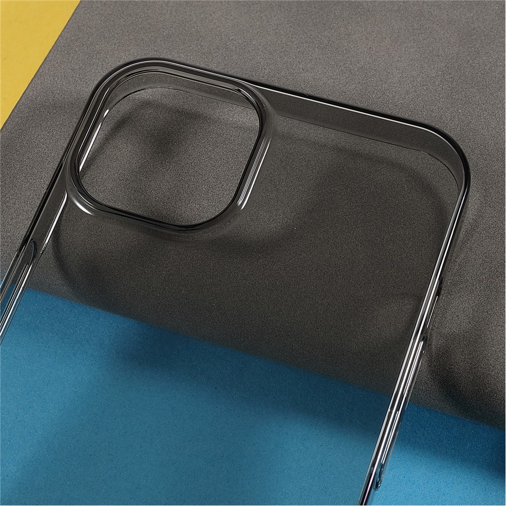 X-LEVEL Transparent Anti-fingerprint Anti-drop PVC Hard Phone Case Cover for iPhone 13 6.1 inch - Transparent Black-5