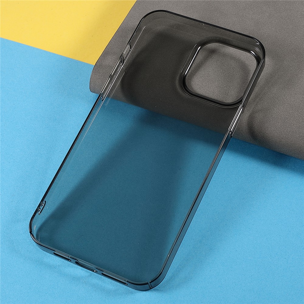 X-LEVEL Clear Anti-fingerprint Anti-scratch PVC Hard Phone Case Cover for iPhone 13 Pro Max 6.7 inch - Transparent Black-7