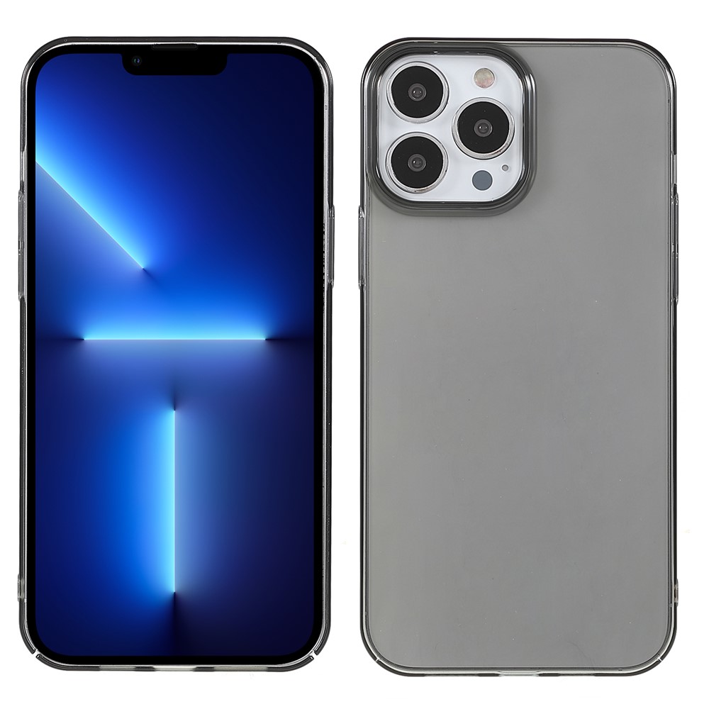 X-LEVEL Clear Lightweight Thin PVC Protective Hard Phone Case Cover for iPhone 13 Pro 6.1 inch - Transparent Black-1