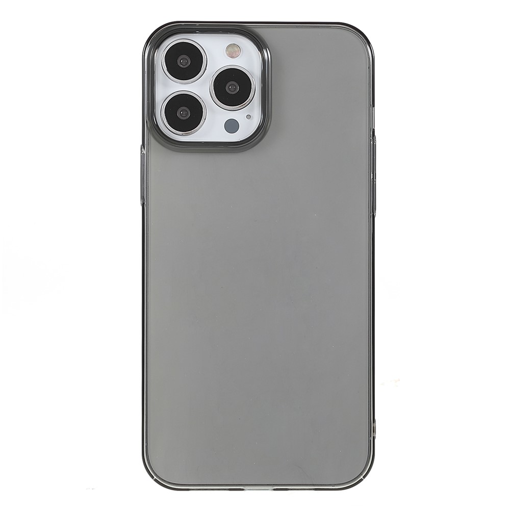X-LEVEL Clear Lightweight Thin PVC Protective Hard Phone Case Cover for iPhone 13 Pro 6.1 inch - Transparent Black-2