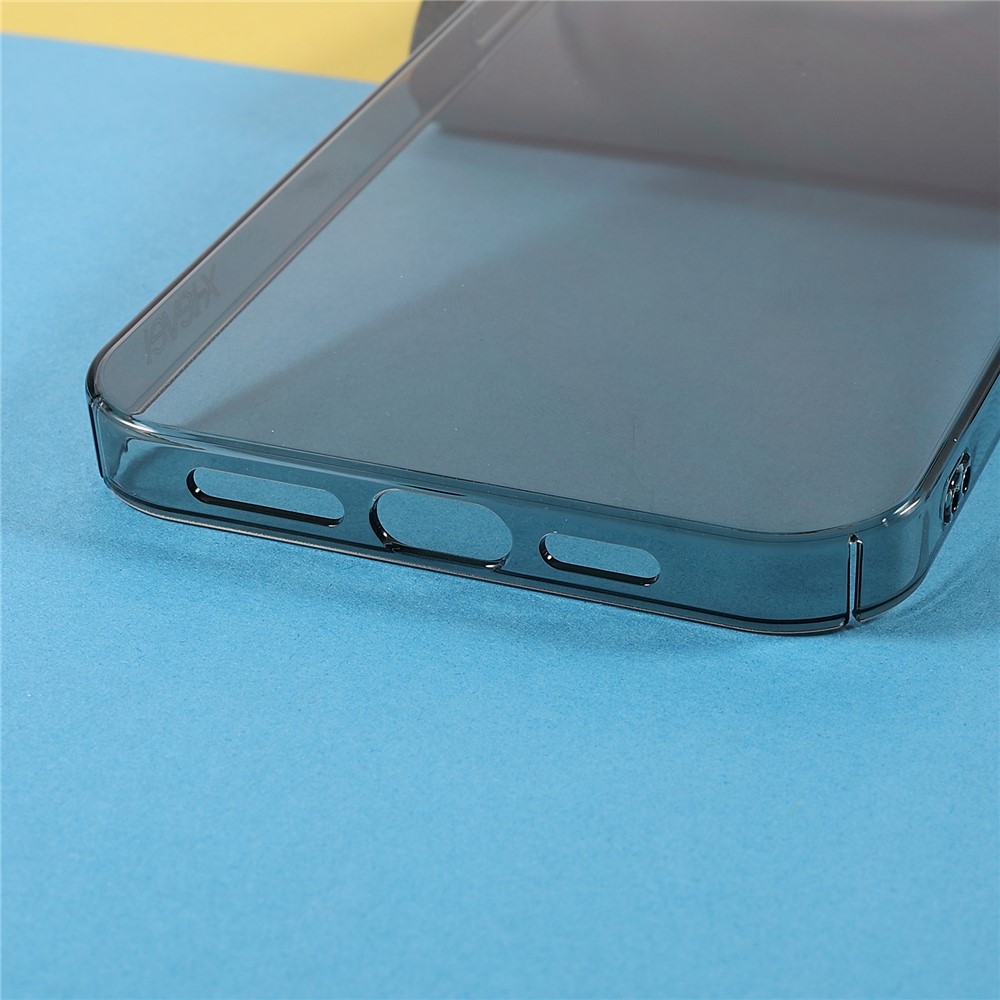 X-LEVEL Clear Lightweight Thin PVC Protective Hard Phone Case Cover for iPhone 13 Pro 6.1 inch - Transparent Black-6