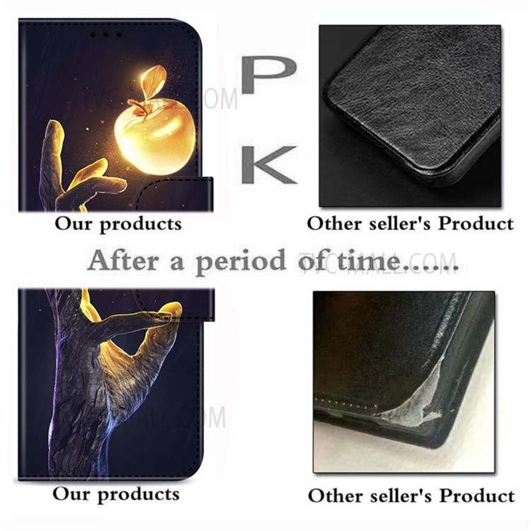 Pattern Printing Stand Wallet Magnetic Closure PU Leather Phone Protector Case for iPhone 13 6.1 inch - Sketch-8