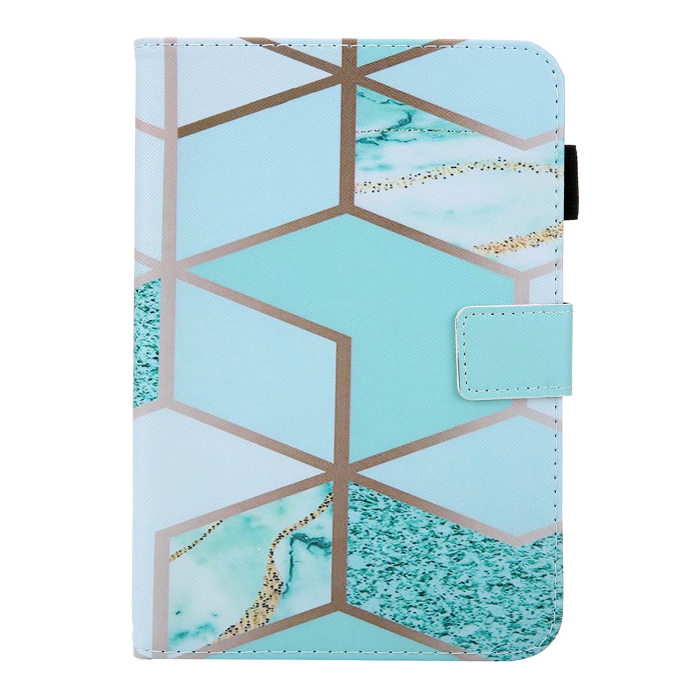 Pattern Printing Shockproof PU Leather Flip Stand Protective Cover with Card Slots and Pencil Holder for iPad mini (2021) - Green Marble-2