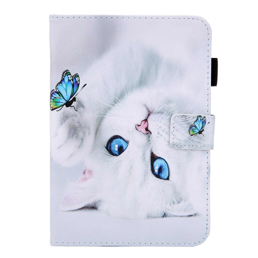 Pattern Printing Shockproof PU Leather Flip Stand Protective Cover with Card Slots and Pencil Holder for iPad mini (2021) - Butterfly and Cat-2