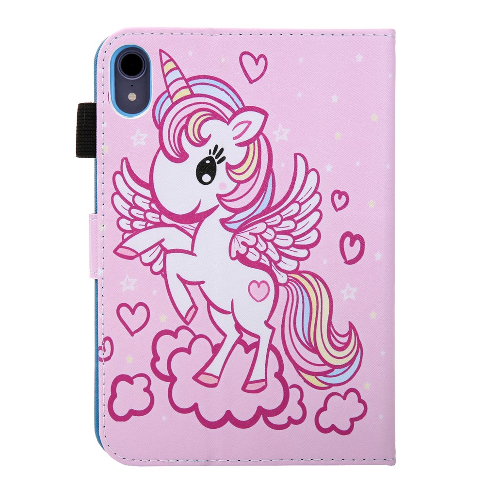 Pattern Printing Shockproof PU Leather Flip Stand Protective Cover with Card Slots and Pencil Holder for iPad mini (2021) - Angel Unicorn-3