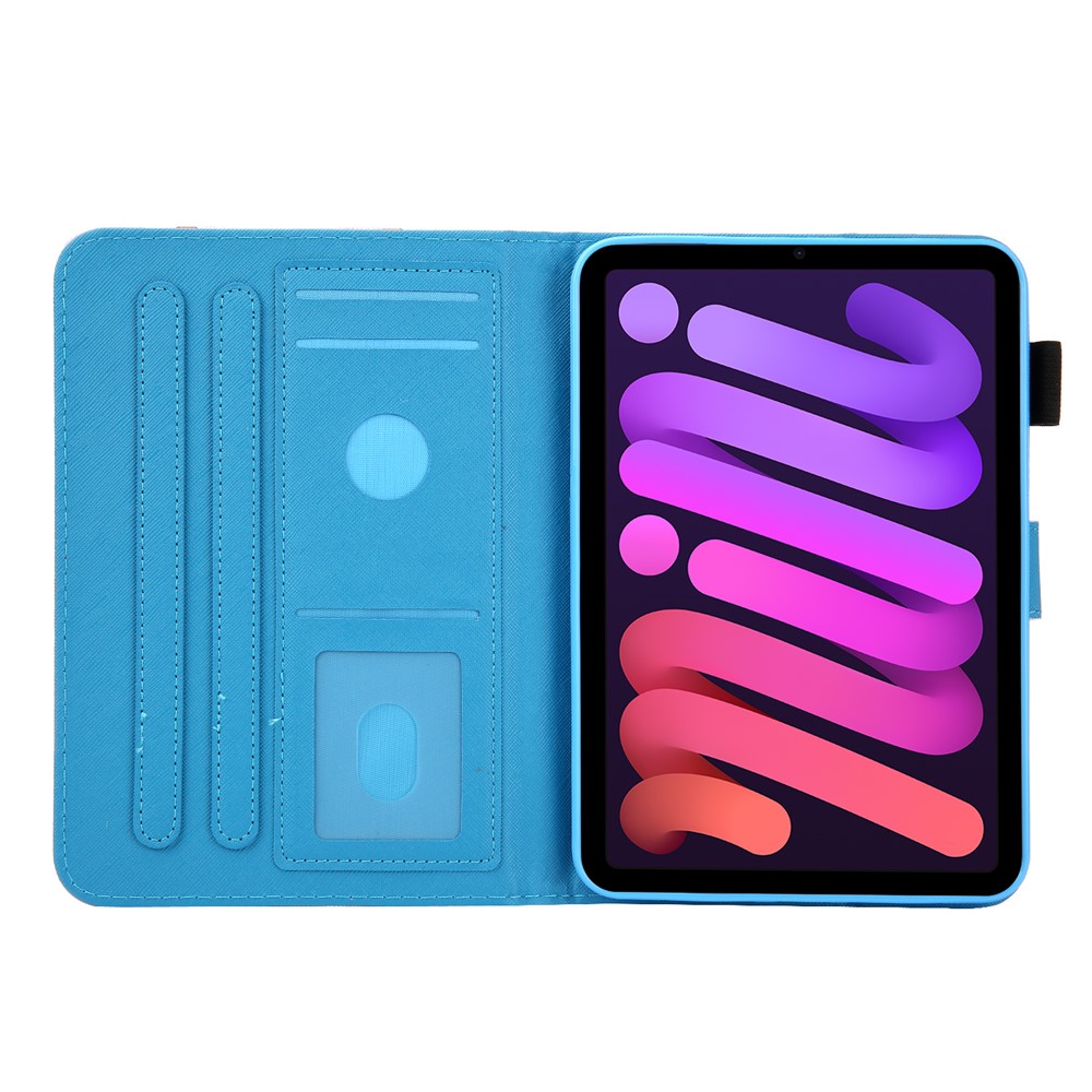 Pattern Printing Shockproof PU Leather Flip Stand Protective Cover with Card Slots and Pencil Holder for iPad mini (2021) - Angel Unicorn-4