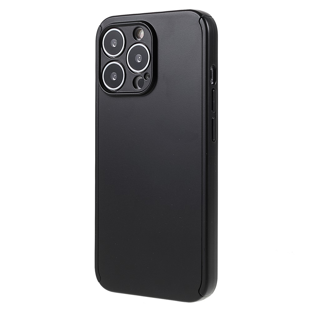 Rubberized Surface Anti-fingerprint Detachable 2-in-1 Precise Cutouts Hard PC Case Shell with Screen Protector for iPhone 13 Pro Max 6.7 inch - Black-3