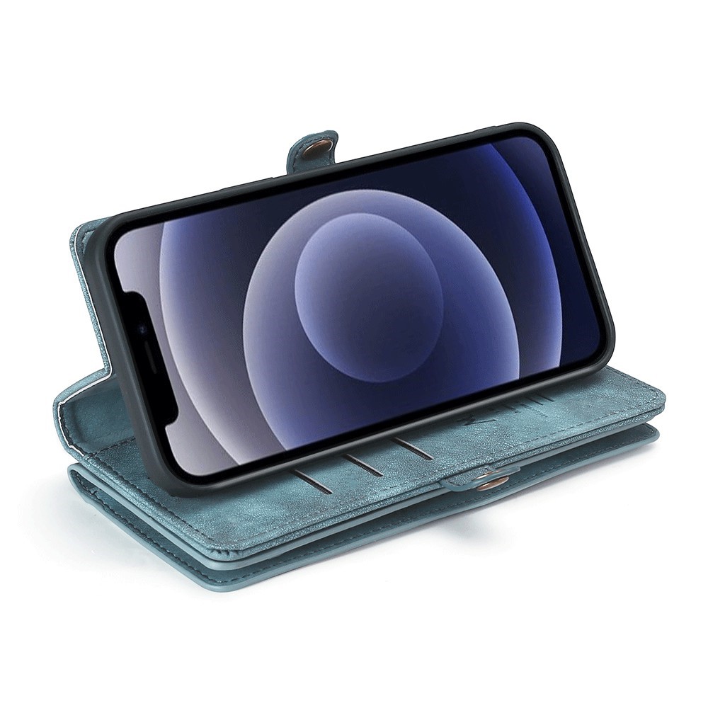 MEGSHI 021 Series Shockproof Detachable 2-in-1 Magnetic Wallet Design Phone Cover with Stand for iPhone 12 6.1 inch - Blue-2