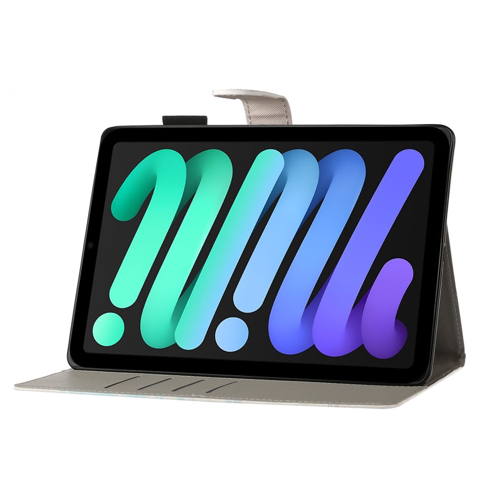 Stylish Pattern Printed Magnetic Closure Wallet Design Anti-drop Tablet Case Cover for iPad mini (2021) - Marble-5
