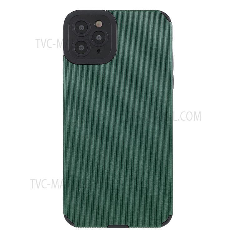 Bamboo Stick Texture Scratch-resistant Stylish Microfiber Leather Coated TPU Soft Phone Case for iPhone 11 Pro 5.8 inch - Green-2