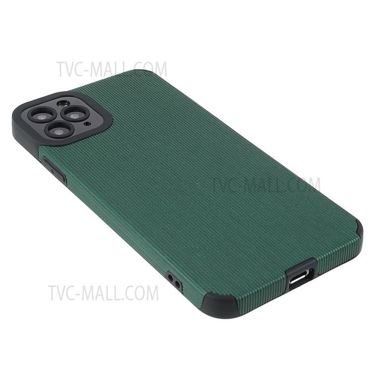 Bamboo Stick Texture Scratch-resistant Stylish Microfiber Leather Coated TPU Soft Phone Case for iPhone 11 Pro 5.8 inch - Green-4