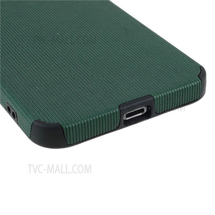Bamboo Stick Texture Scratch-resistant Stylish Microfiber Leather Coated TPU Soft Phone Case for iPhone 11 Pro 5.8 inch - Green-5