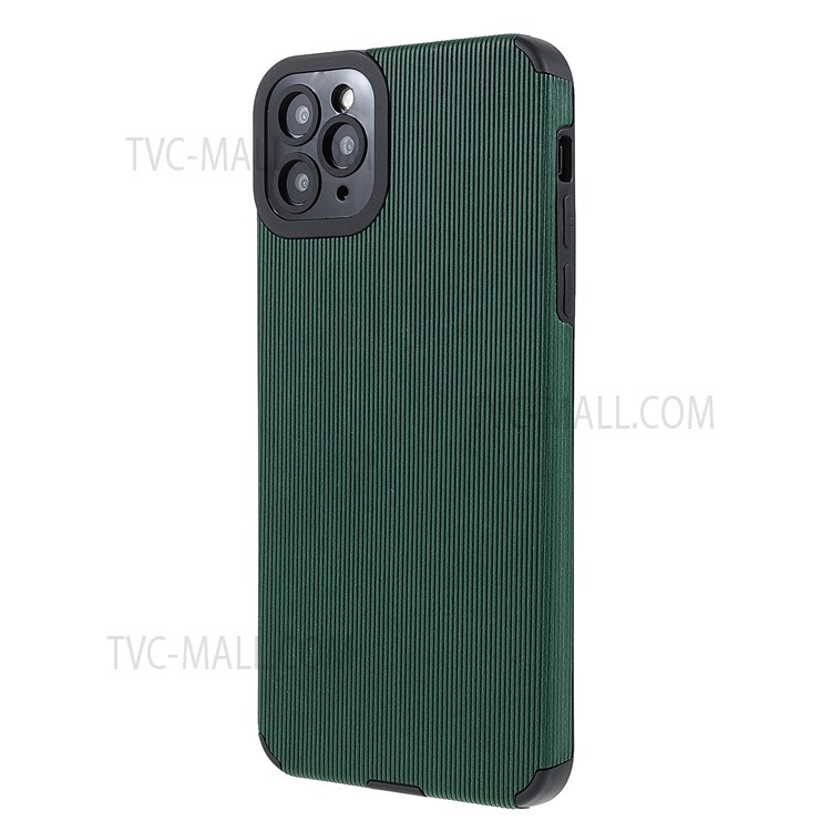 Bamboo Stick Texture Well-protected Microfiber Leather Coated TPU Soft Phone Cover for iPhone 11 Pro Max 6.5 inch - Green-3